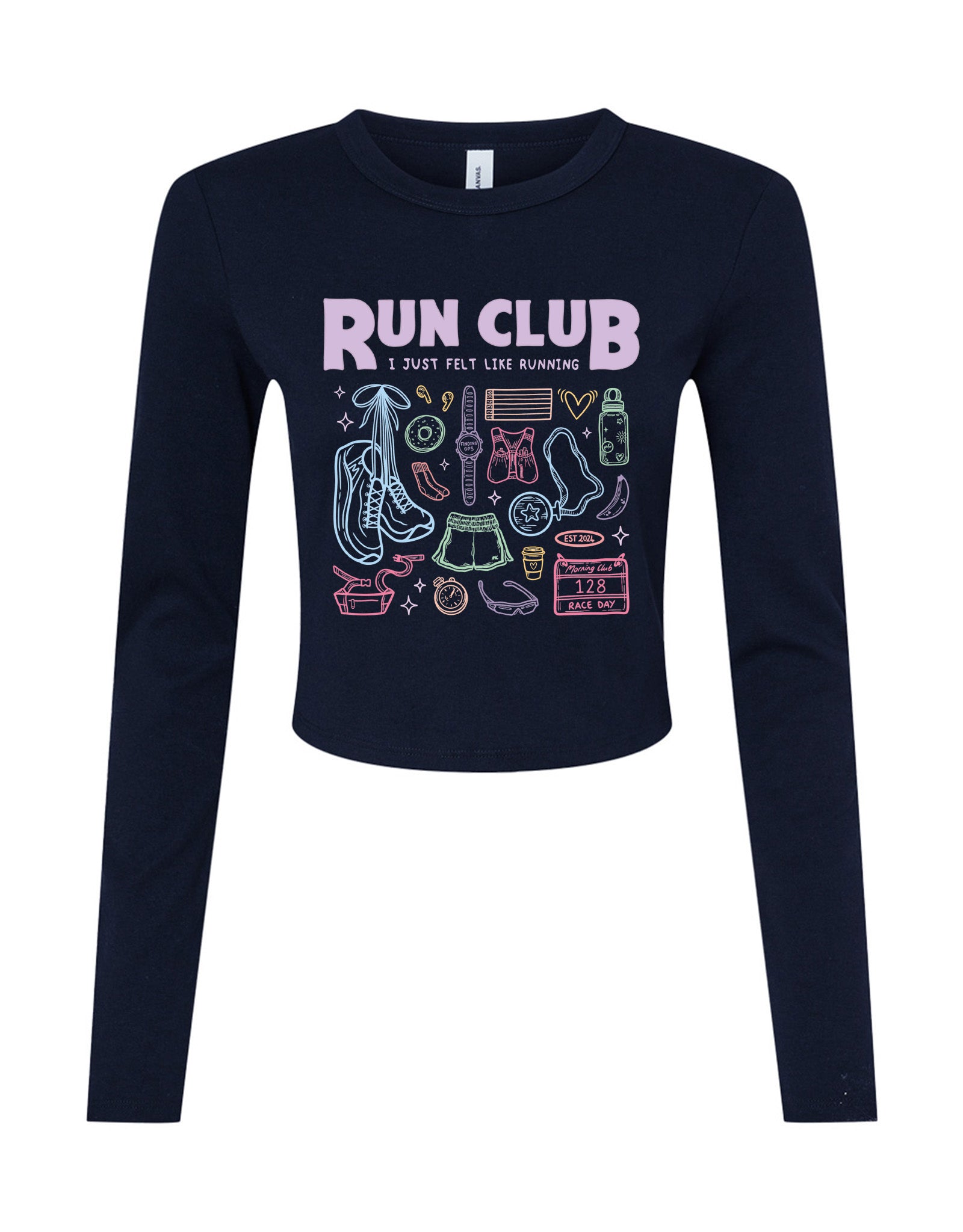 Run Club Printed Micro Rib Long Sleeved Tee