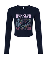 Run Club Printed Micro Rib Long Sleeved Tee