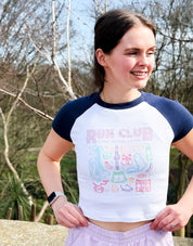 Run Club Printed Micro Rib Raglan Baby Tee