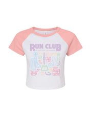 Run Club Printed Micro Rib Raglan Baby Tee