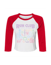 Run Club Printed Micro Rib 3/4 Sleeve Tee