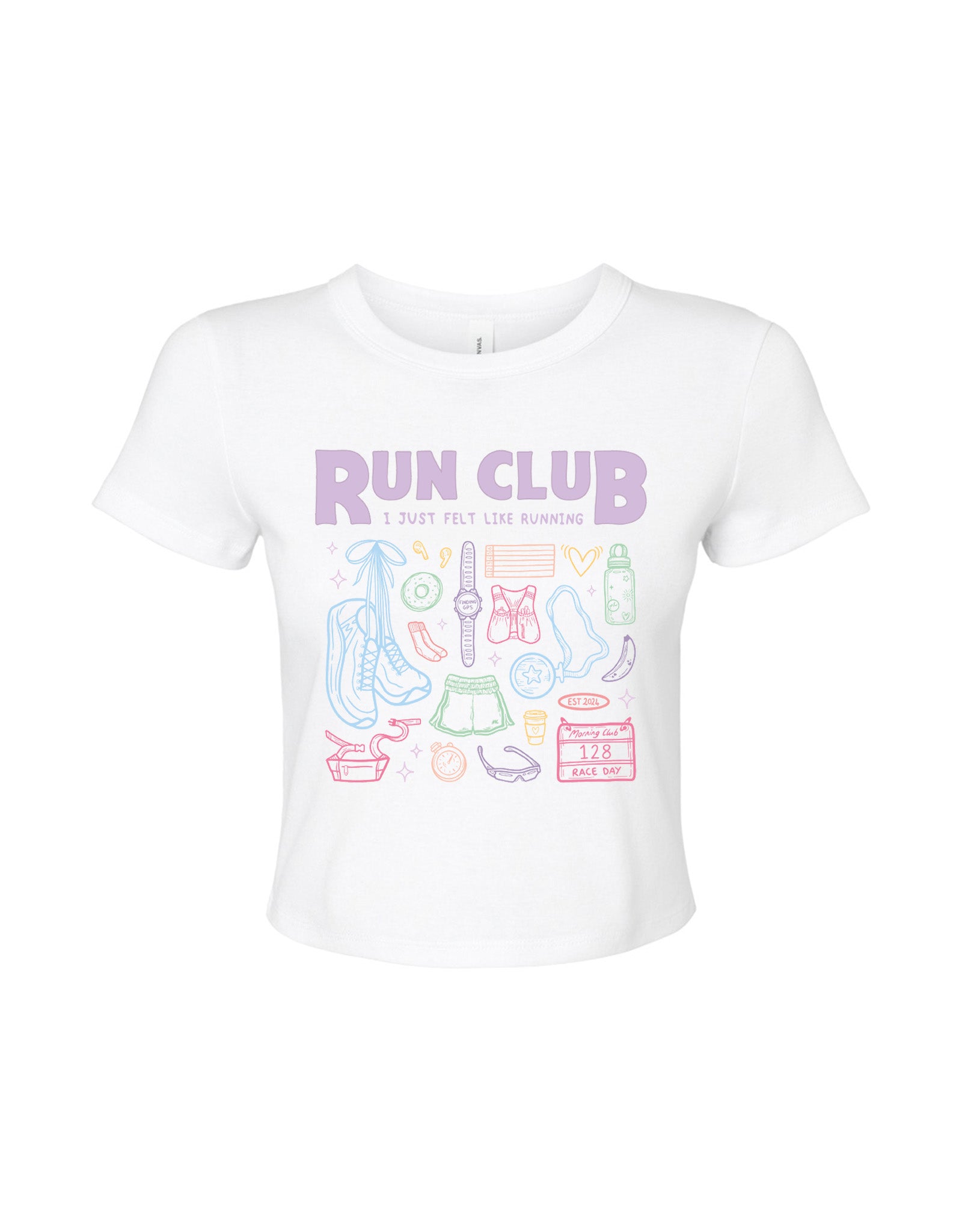 Run Club Printed Micro Rib Baby Tee