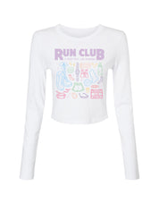 Run Club Printed Micro Rib Long Sleeved Tee