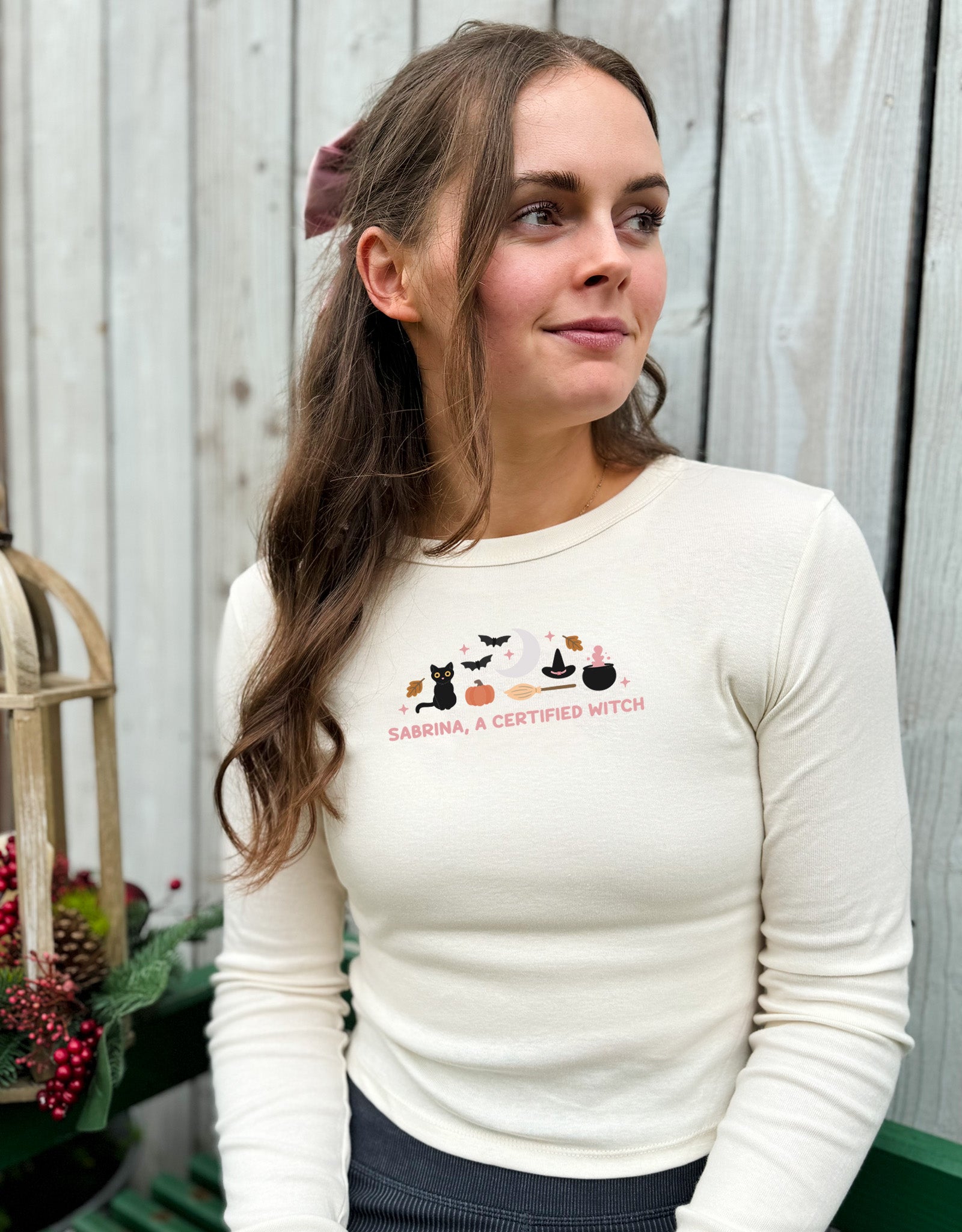 Sabrina Embroidered Micro Rib Long Sleeved Tee