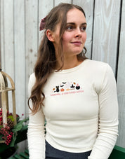 Sabrina Embroidered Micro Rib Long Sleeved Tee