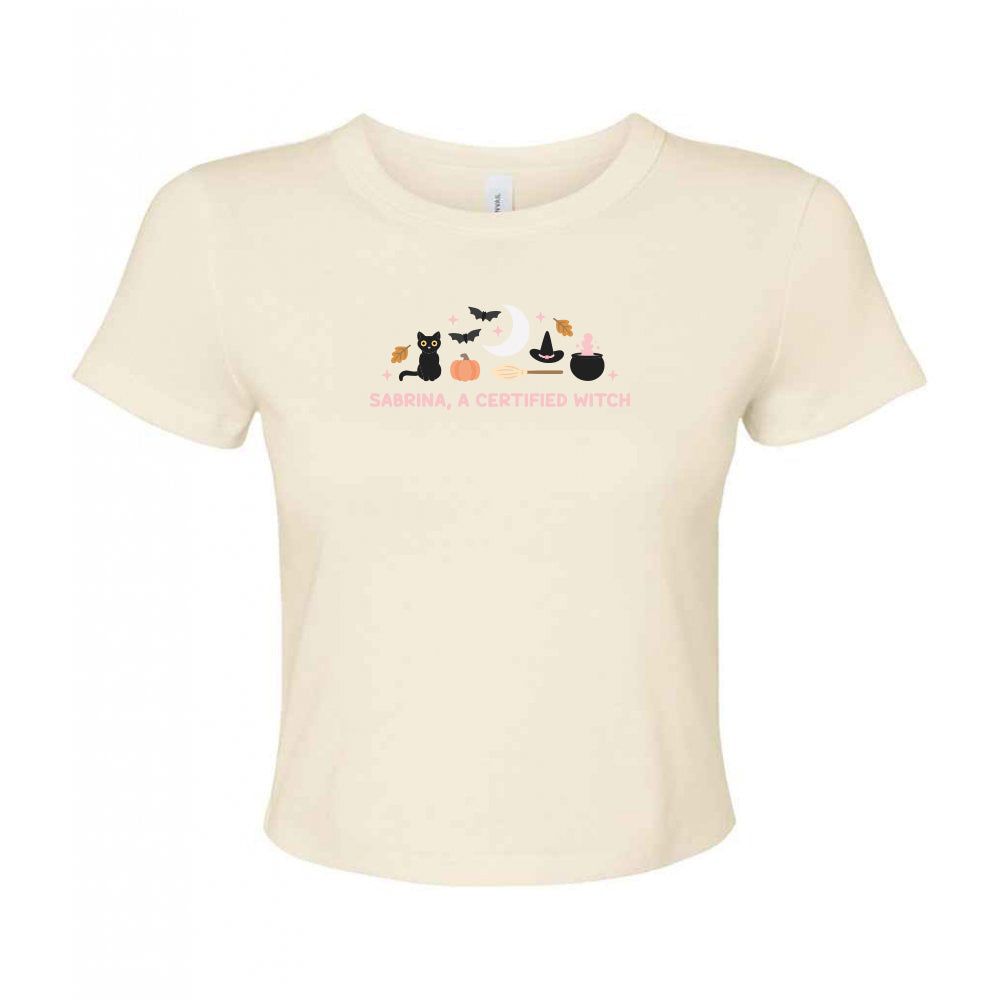 Sabrina Embroidered Micro Rib Baby Tee