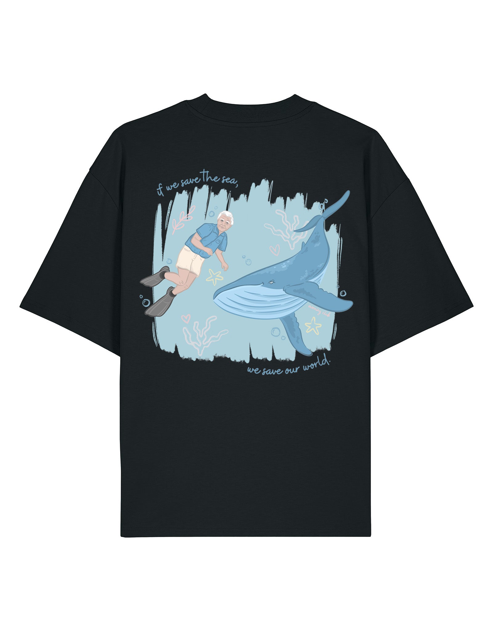 Save The Sea Printed Oversized Organic Cotton Tee