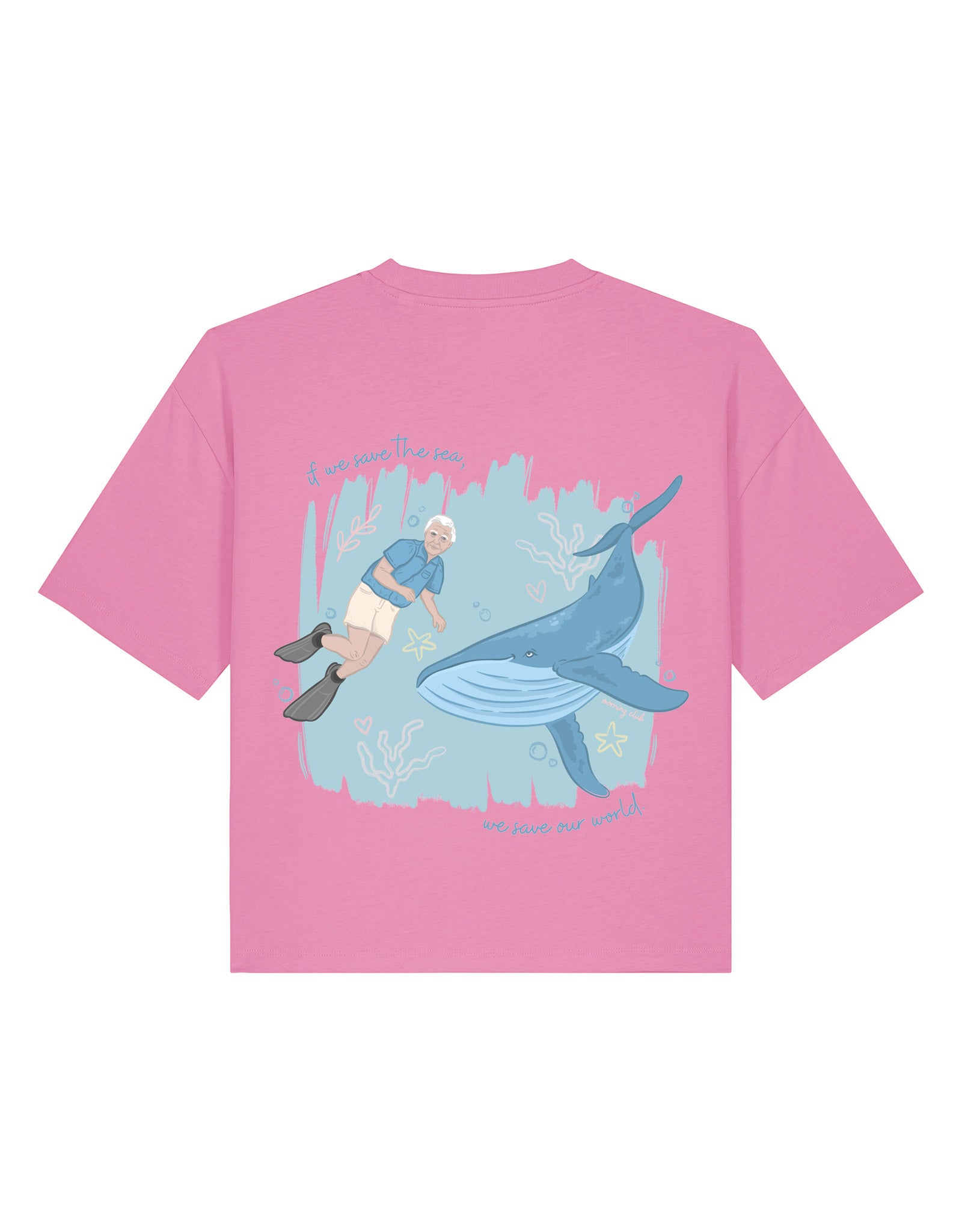 Save The Sea Printed Boxy Organic Cotton Tee