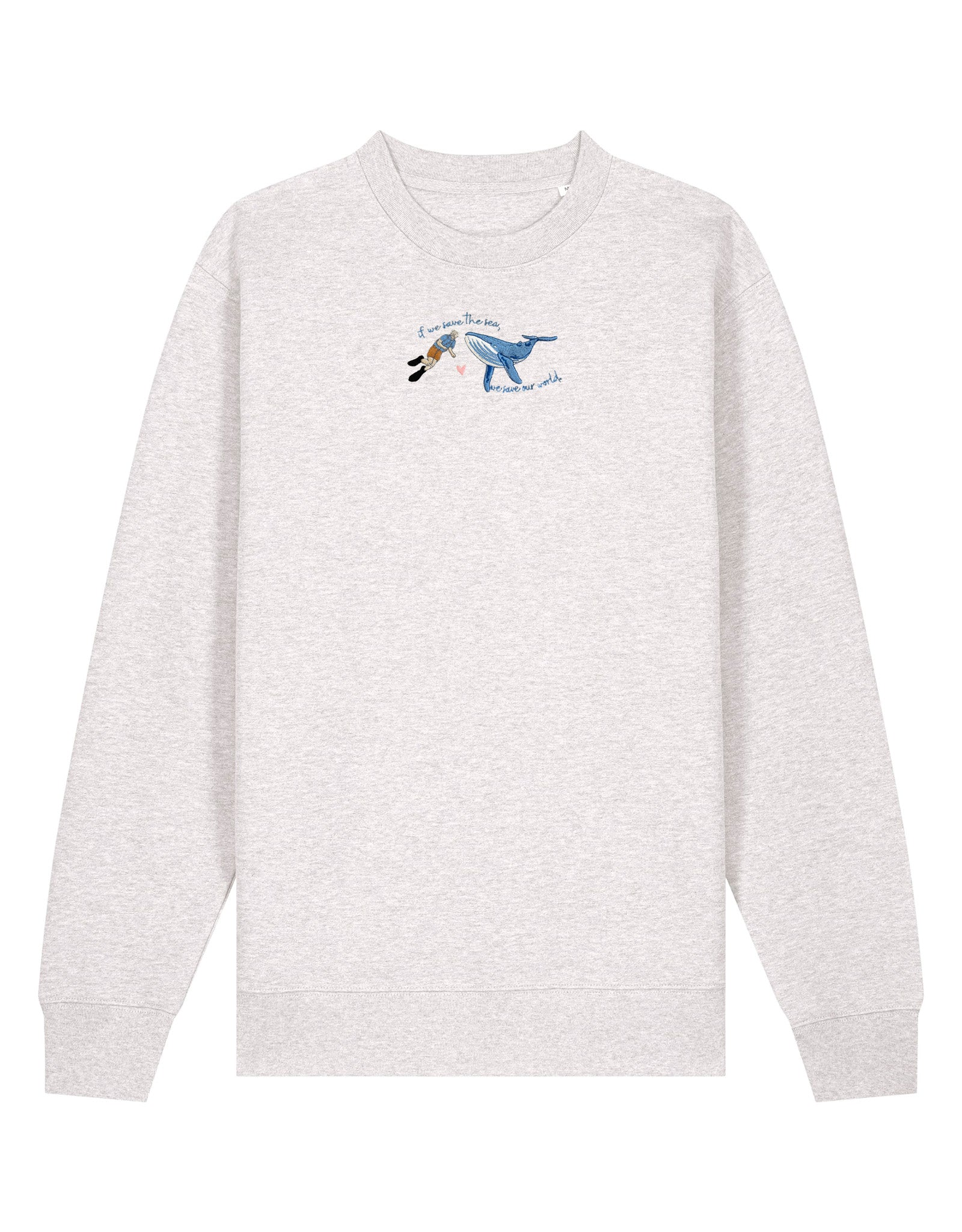 Save The Sea Embroidered Organic Cotton Sweatshirt