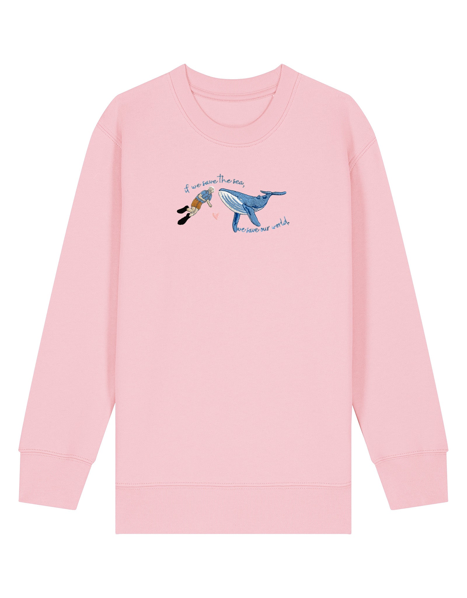 Save The Sea Embroidered Organic Cotton Childrens Sweatshirt