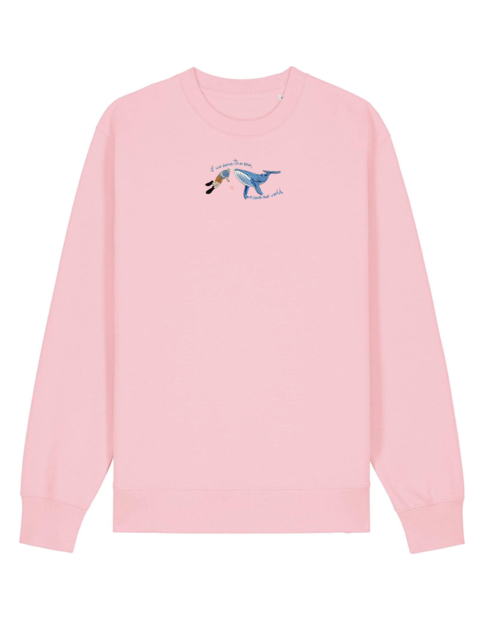 Save The Sea Embroidered Organic Cotton Sweatshirt