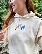Save The Sea Embroidered Boxy Organic Cotton Hoodie