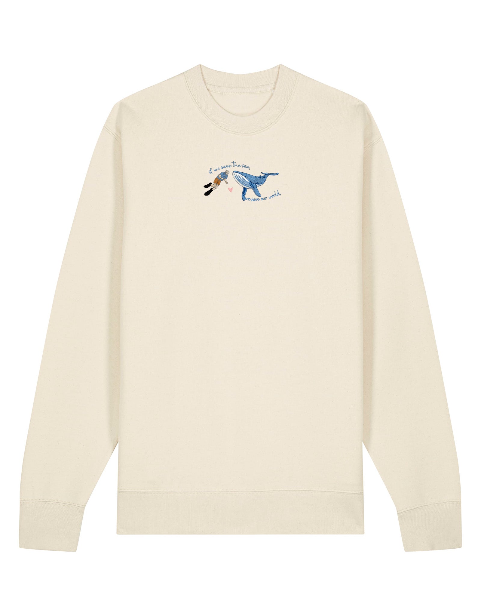 Save The Sea Embroidered Organic Cotton Sweatshirt