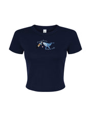 Save The Sea Embroidered Micro Rib Baby Tee