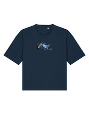 Save The Sea Embroidered Boxy Organic Cotton Tee