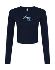 Save The Sea Embroidered Micro Rib Long Sleeved Tee