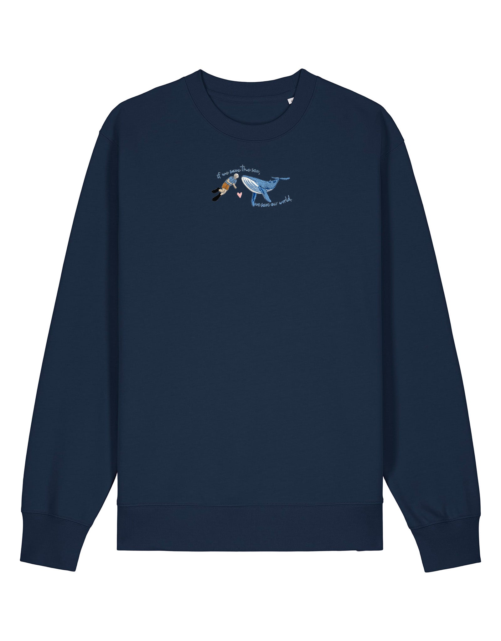 Save The Sea Embroidered Organic Cotton Sweatshirt