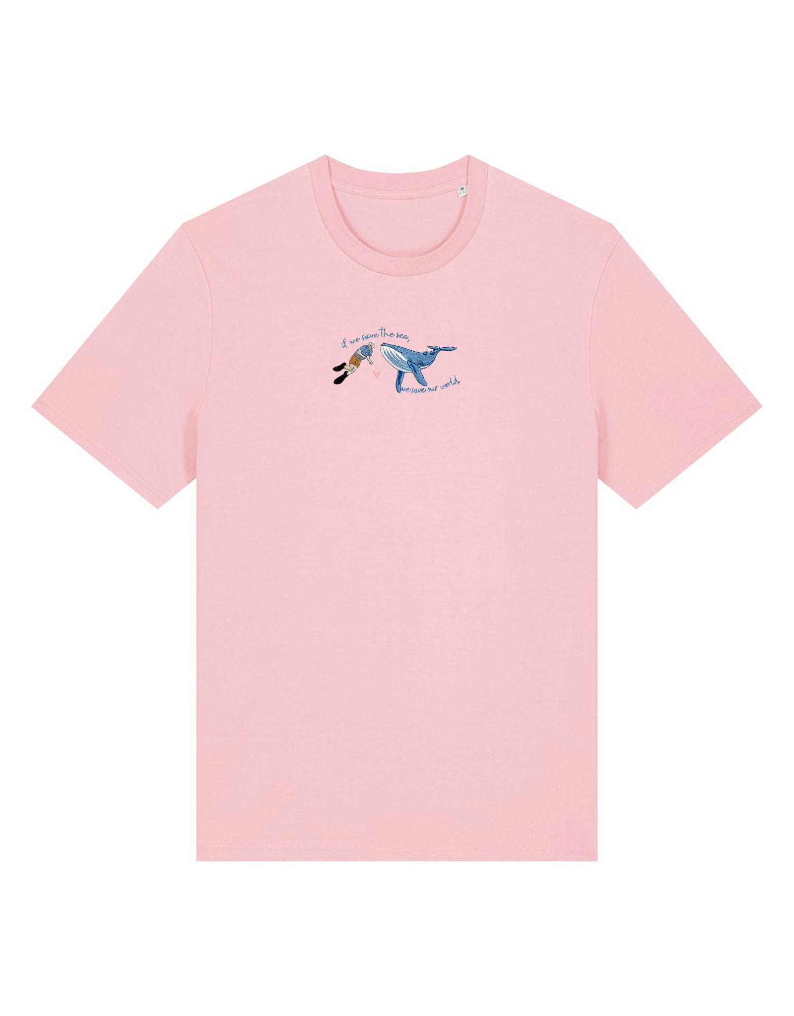 Save The Sea Embroidered Organic Cotton T-Shirt