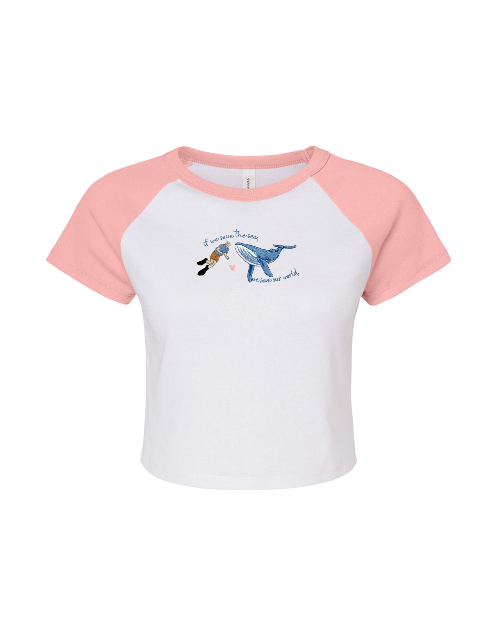 Save The Sea Embroidered Micro Rib Baby Tee
