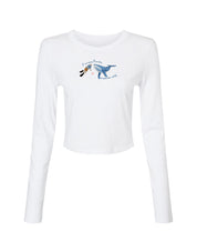 Save The Sea Embroidered Micro Rib Long Sleeved Tee