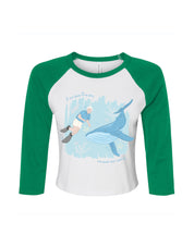 Save The Sea Printed Micro Rib 3/4 Sleeve Tee