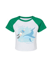 Save The Sea Printed Micro Rib Raglan Baby Tee