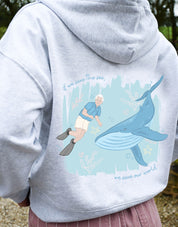 Sea The Sea Printed Boxy Organic Cotton Zip Hoodie