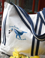 Save The Sea Embroidered Boat Bag