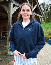 Sea The Sea Printed Boxy Organic Cotton Zip Hoodie