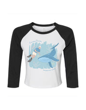 Save The Sea Printed Micro Rib 3/4 Sleeve Tee