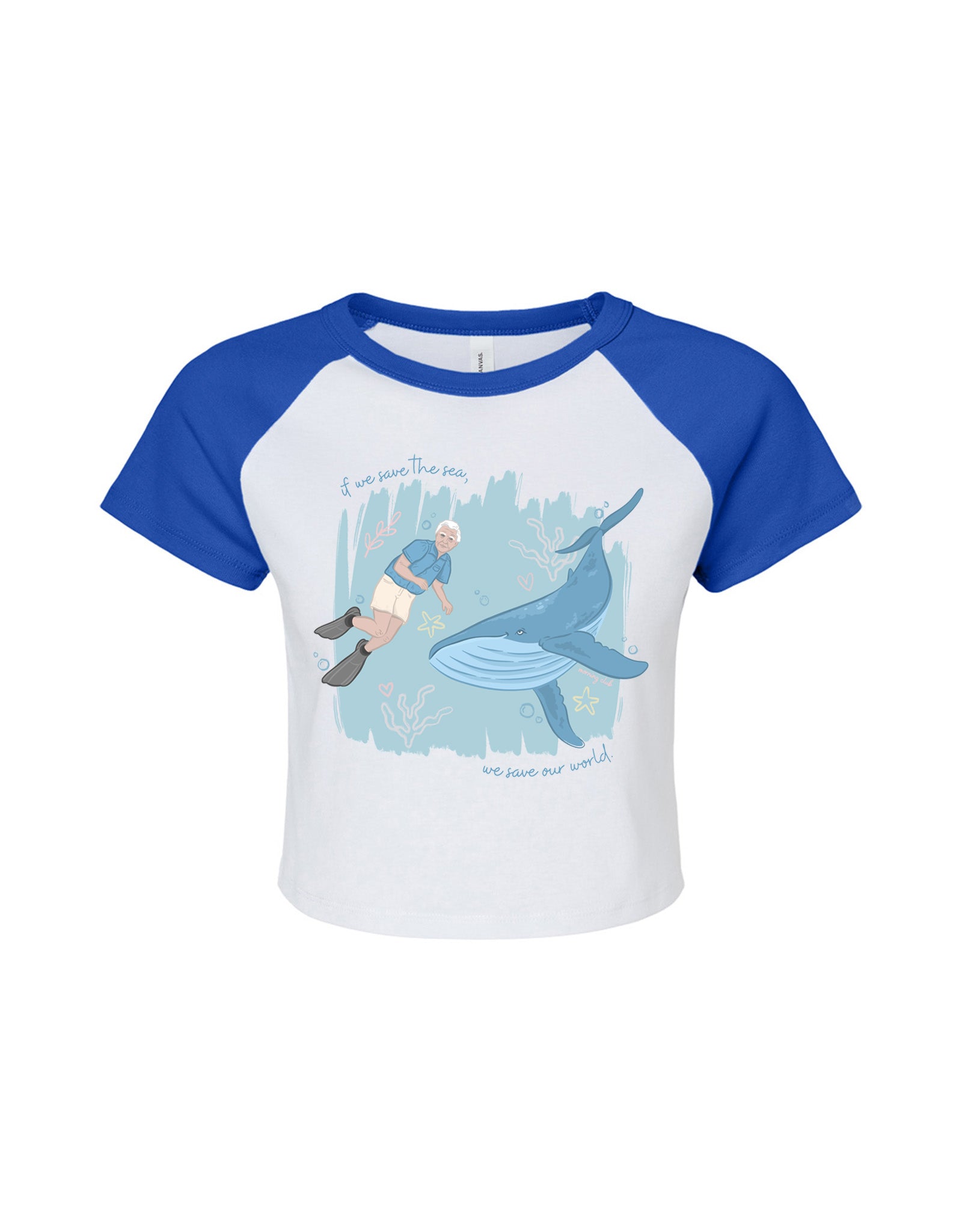Save The Sea Printed Micro Rib Baby Tee