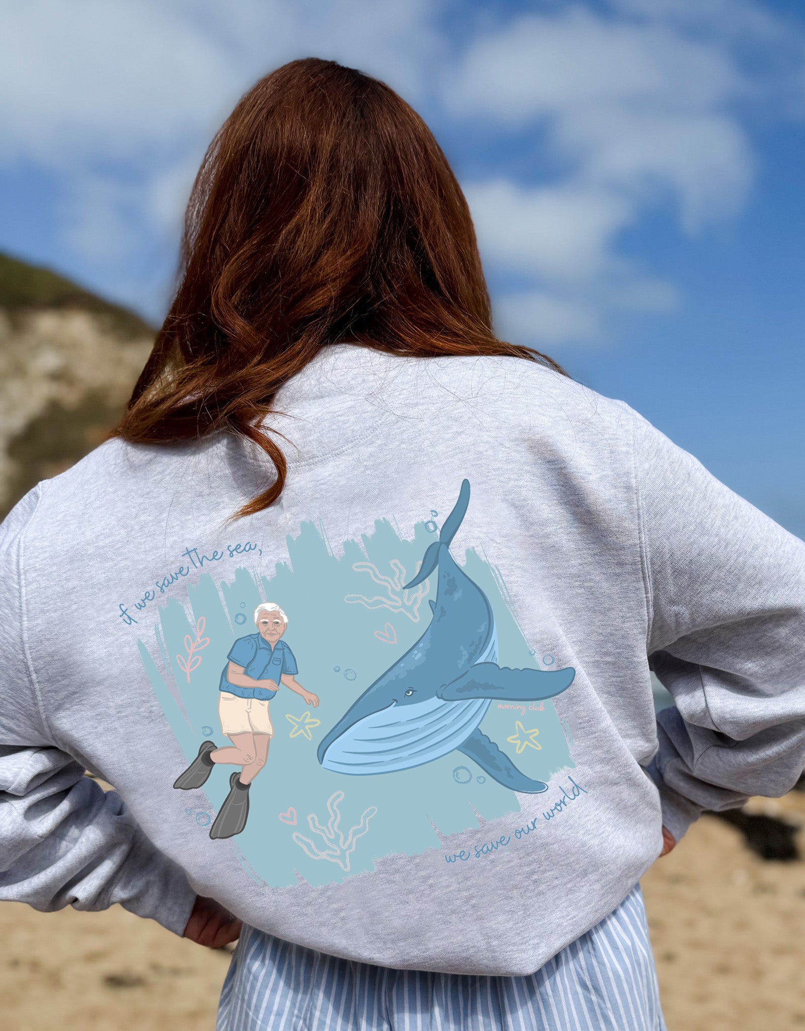 Save The Sea Printed Organic Cotton Sweatshirt
