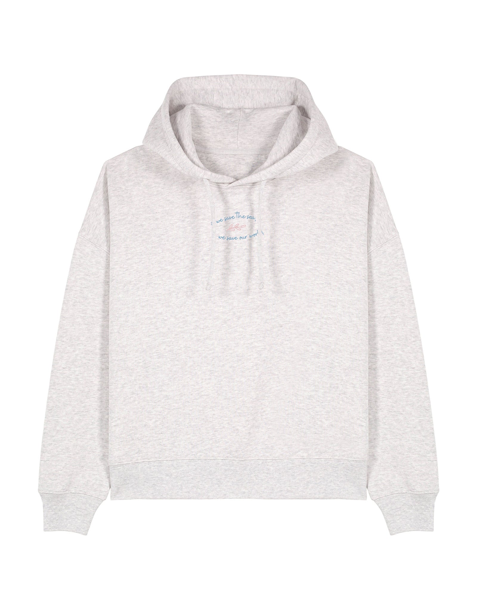 Save The Sea Printed Boxy Organic Cotton Hoodie