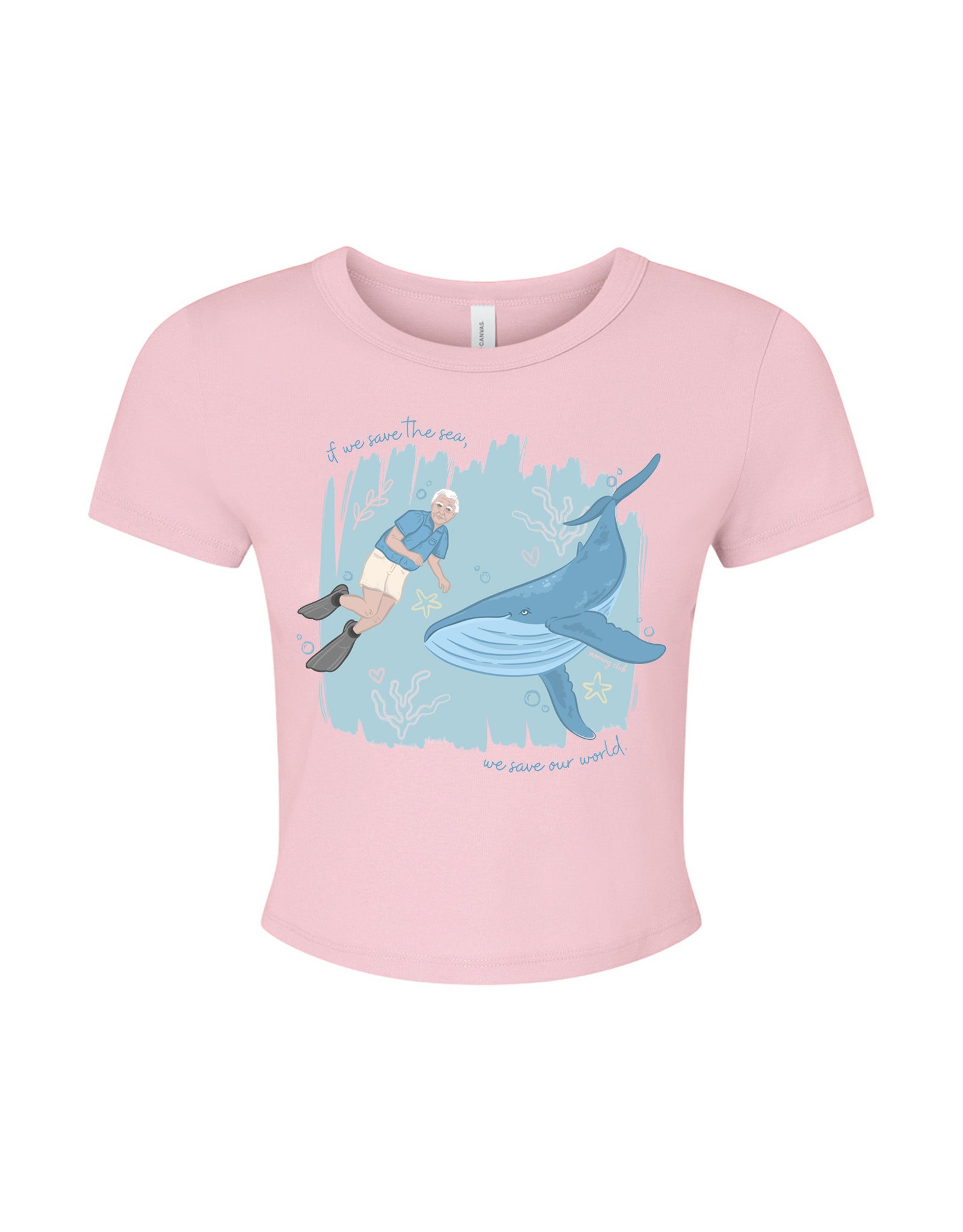 Save The Sea Printed Micro Rib Baby Tee