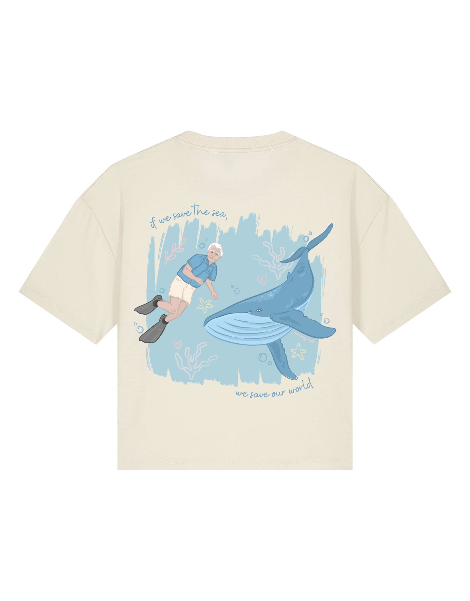 Save The Sea Printed Boxy Organic Cotton Tee
