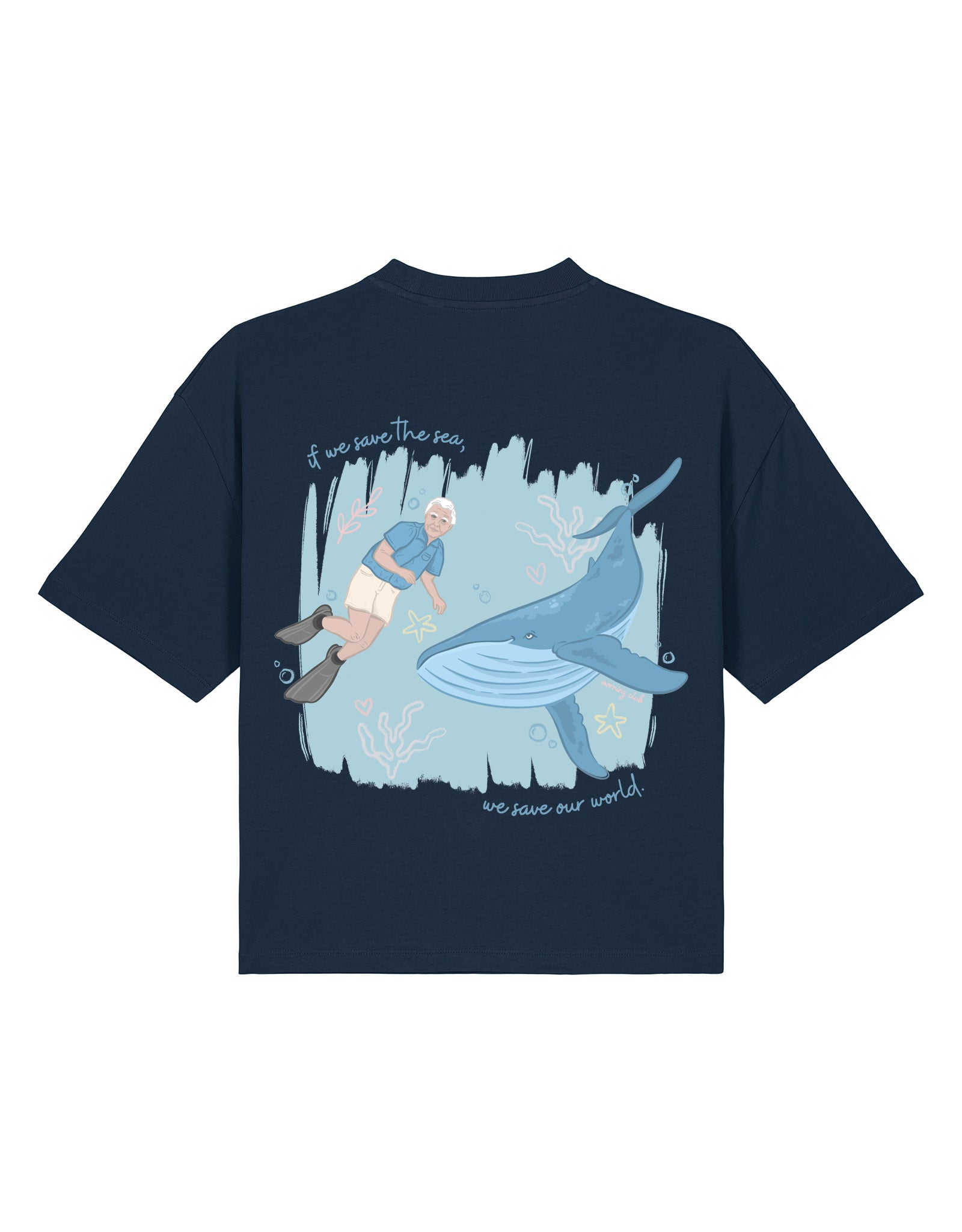 Save The Sea Printed Boxy Organic Cotton Tee