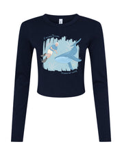 Save The Sea Printed Micro Rib Long Sleeved Tee
