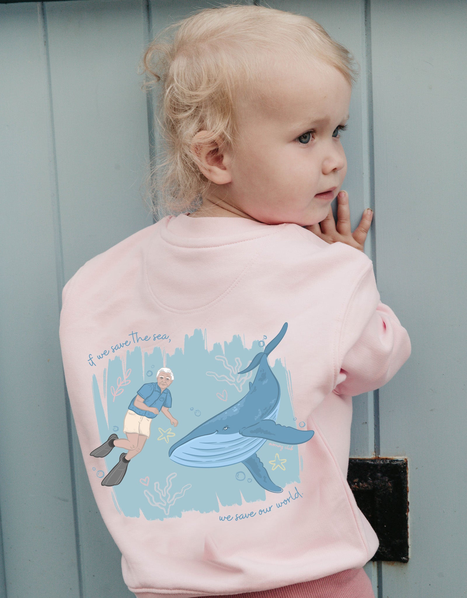 Save The Sea Printed Organic Cotton Childrens Sweatshirt