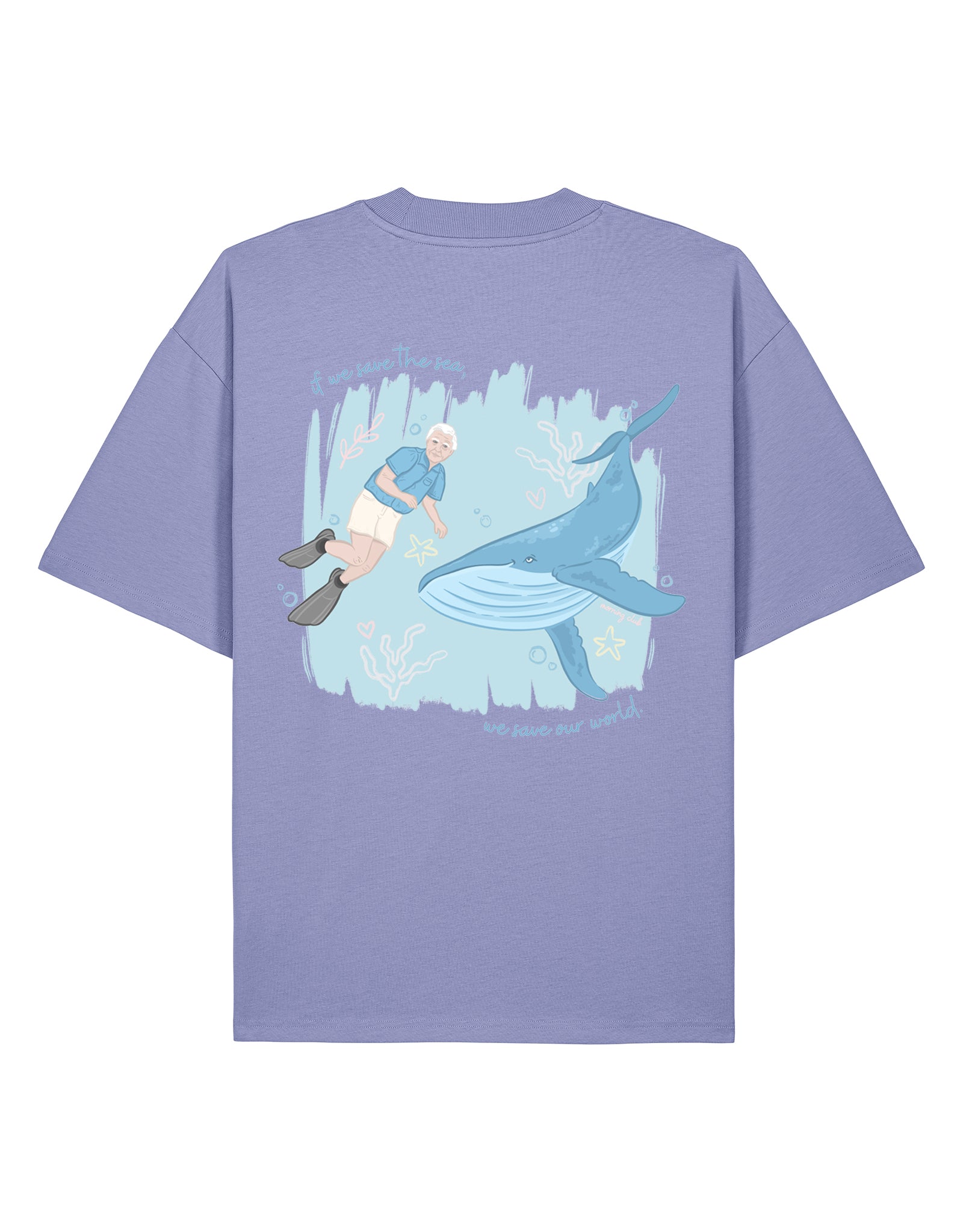 Save The Sea Printed Oversized Organic Cotton Tee