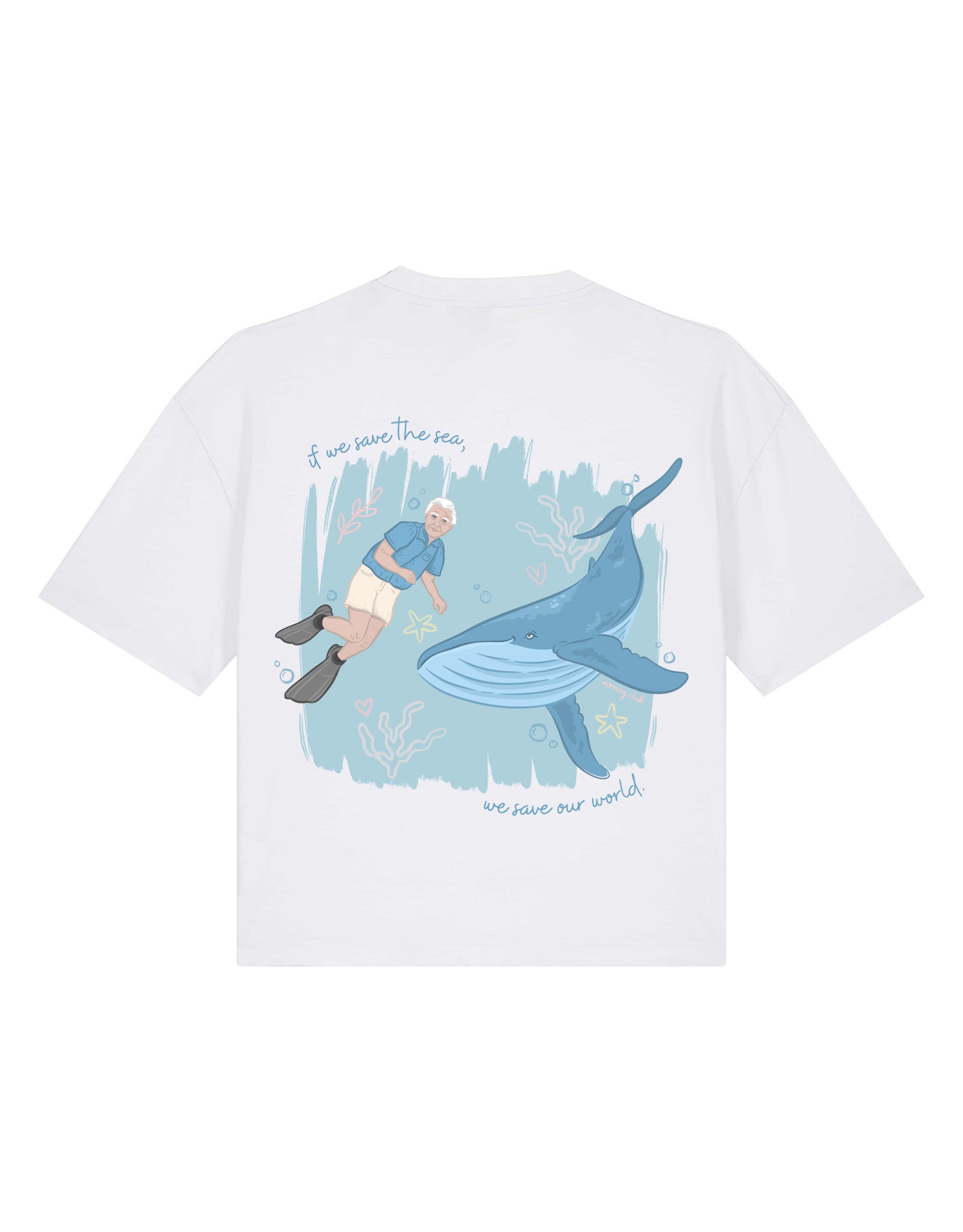 Save The Sea Printed Boxy Organic Cotton Tee