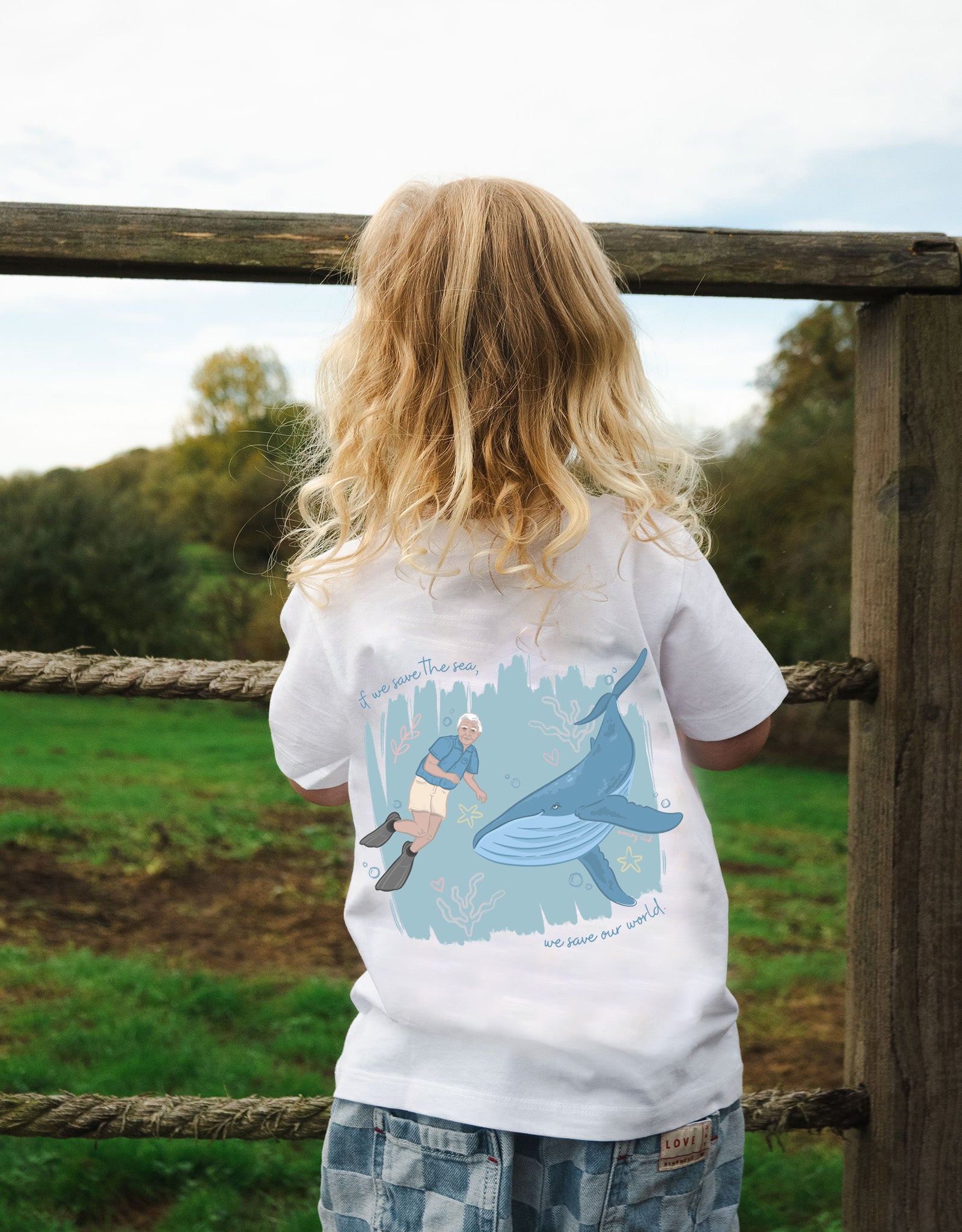 Save The Sea Printed Organic Cotton Childrens T-Shirt