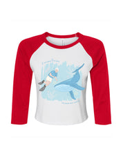 Save The Sea Printed Micro Rib 3/4 Sleeve Tee