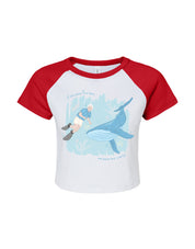 Save The Sea Printed Micro Rib Raglan Baby Tee