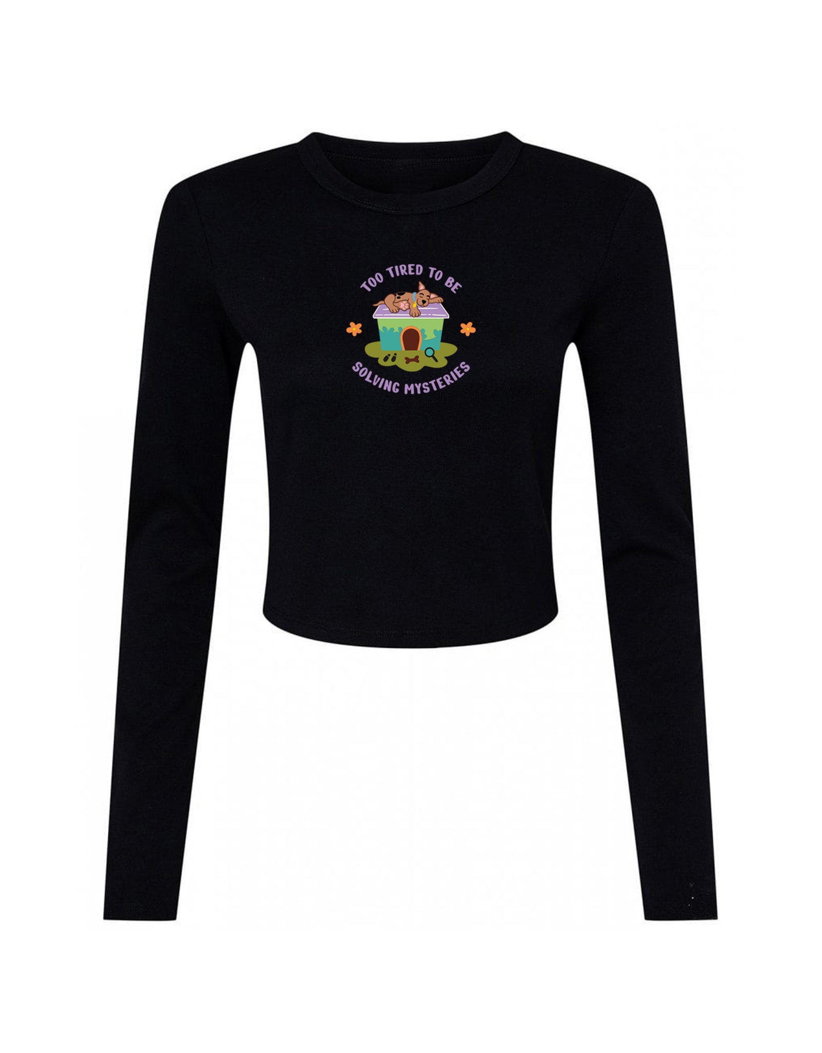 Scooby Embroidered Micro Rib Long Sleeved Tee
