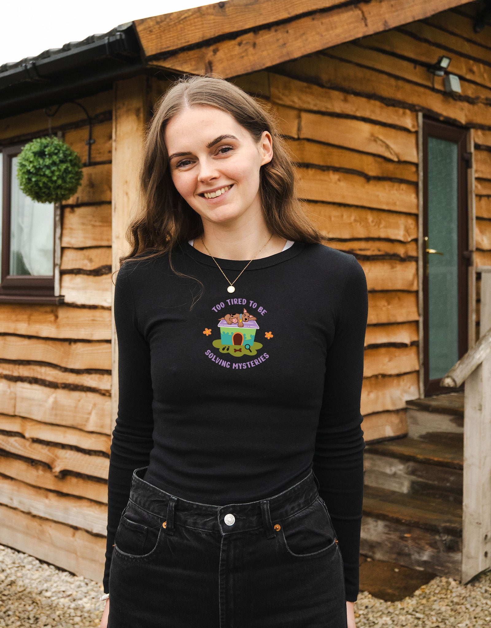 Scooby Embroidered Micro Rib Long Sleeved Tee