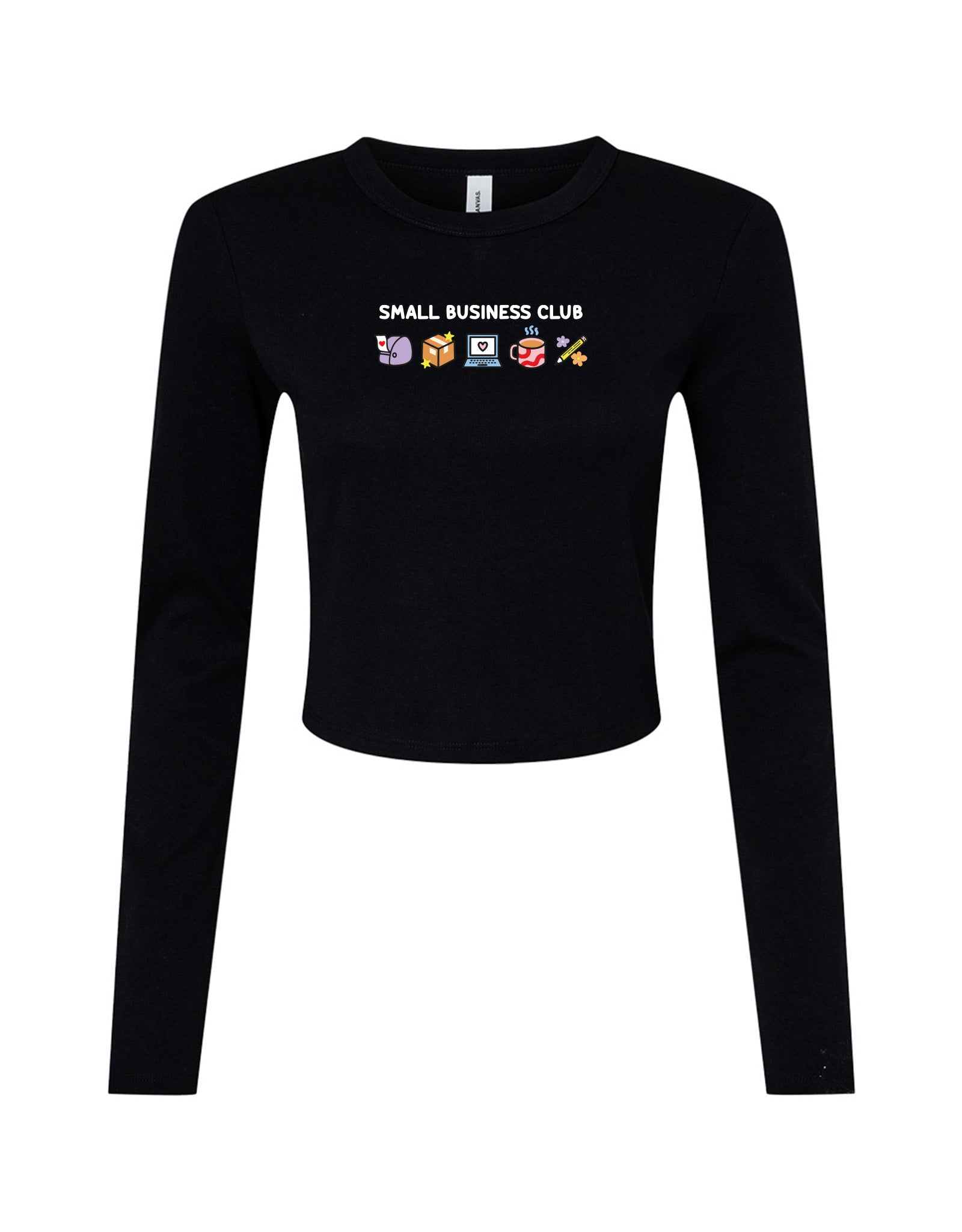 Small Business Club Embroidered Micro Rib Long Sleeved Tee