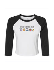 Small Business Club Embroidered Micro Rib 3/4 Sleeve Tee