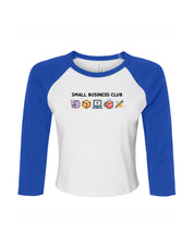 Small Business Club Embroidered Micro Rib 3/4 Sleeve Tee