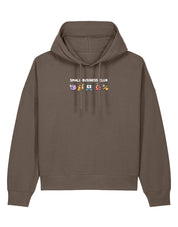 Small Business Club Embroidered Boxy Organic Cotton Hoodie