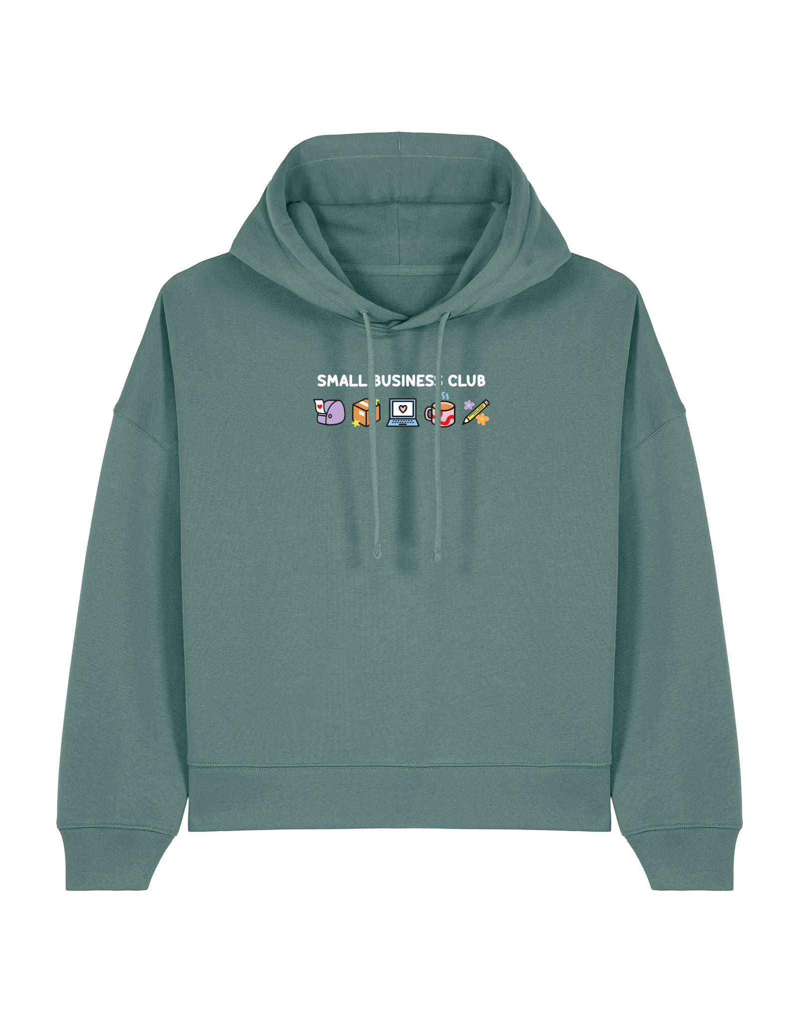 Small Business Club Embroidered Boxy Organic Cotton Hoodie
